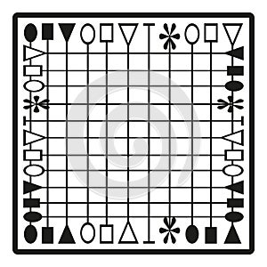 Geometric grid frame. Checkboard line pattern. Abstract shape element. Vector modern design.