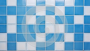 Geometric Grid Pattern Light Blue Ceramic Tile Wall Texture
