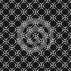 Geometric grid seamless pattern. Vector black and white abstract background