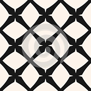 Geometric grid seamless pattern. Vector black and white abstract background