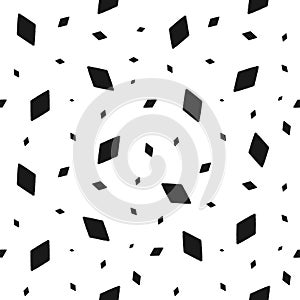 Geometric grunge seamless pattern of black rhomb confetti photo