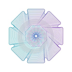 Geometric Guilloche rosette element. Digital watermark for Security Papers. It can be used as a protective layer for