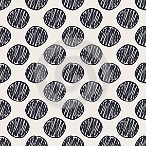 Geometric hand drawn polka dots seamless pattern