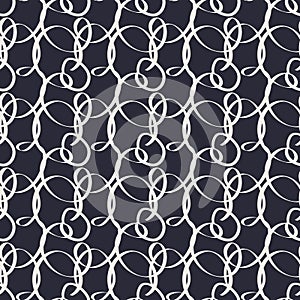 Geometric hand drawn seamless pattern with ribbons