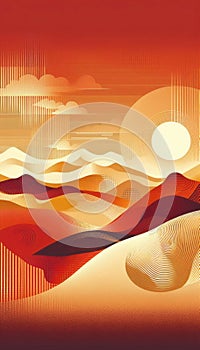 Geometric Harmony: An Abstract Landscape Journey photo