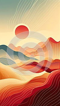 Geometric Harmony: An Abstract Landscape Journey photo