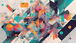 Geometric Harmony: Bold Abstract Art, Generative AI photo