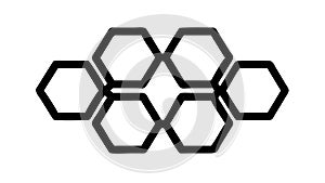 Geometric Hexagon Array Abstract Pattern, vector design Generative AI