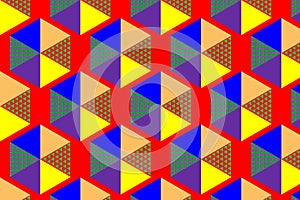 Geometric hexagon color patterns texture design background. illustration