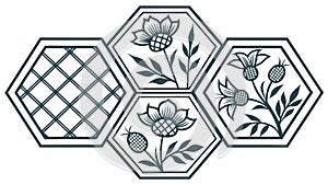 Geometric Hexagon Grid Pattern, Modern Abstract Vector Design, vector design Generative AI