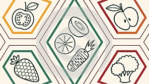 Geometric Hexagon Grid Pattern, Technology and Science Design, vector design Generative AI