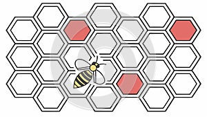 Geometric Hexagon Grid Pattern, Technology Structure, vector design Generative AI