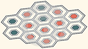 Geometric Hexagon Pattern Abstract Background Vector, vector design Generative AI