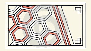 Geometric Hexagon Pattern with Borders, vector design Generative AI