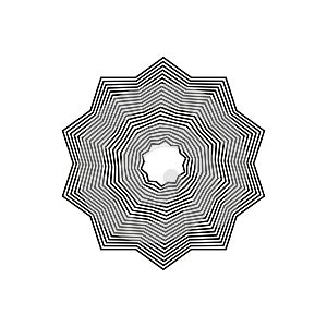 Geometric hexagon pattern. Optical illusion art. Symmetry, modern. Vector illustration. EPS 10.