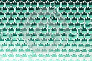 Geometric Hexagon pattern, a repeating design made up of hexagons, which are six-sided shapes. photo