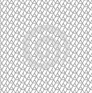 Geometric hexagon seamless simple pattern, black and white background trendy minimalist vector illustration.