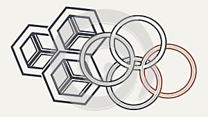 Geometric hexagon shapes, modern and abstract background texture vector design Generative AI