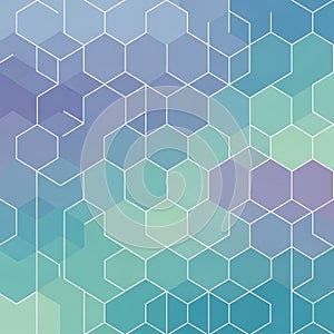 Geometric Hexagonal Background with a Purple Gradient, vector design Generative AI
