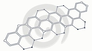 Geometric Hexagonal Chemical Structure, Science and Molecular Biology, vector design Generative AI
