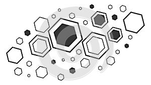 Geometric Hexagonal Dot Pattern Element, vector design Generative AI