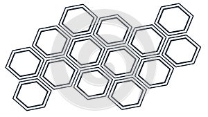 Geometric Hexagonal Grid Pattern Outline, Modern Tech Background, vector design Generative AI