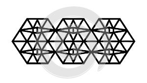 Geometric Hexagonal Interlocking Pattern, Abstract Repeating Design, vector design Generative AI