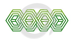 Geometric Hexagonal Interlocking Pattern, vector design Generative AI