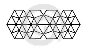 Geometric Hexagonal Net Pattern, Interconnected Abstract Grid Design, vector design Generative AI