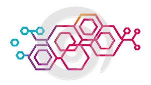 Geometric Hexagonal Network: Subtle Digital Connectivity and Structure, vector design Generative AI