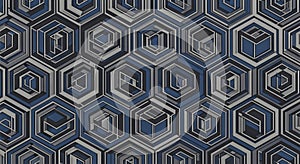 Geometric hexagonal pattern abstract textured background dynamic visual design art