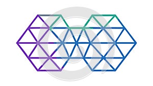 Geometric Hexagonal Pattern with Interlocking Triangles in Gradient, vector design Generative AI
