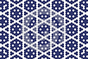 Geometric hexagonal pattern in midnight blue, forming an abstract hexagon mosaic with a clean and structured layout photo