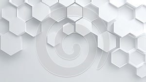 Geometric hexagonal pattern on subtle white background. AI image