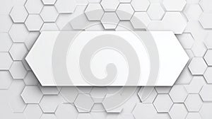 Geometric hexagonal pattern on subtle white background. AI image