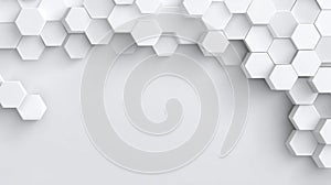 Geometric hexagonal pattern on subtle white background. AI image