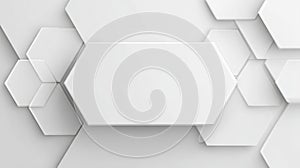 Geometric hexagonal pattern on subtle white background. Neural network AI generated