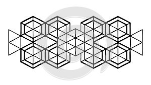 Geometric Honeycomb Pattern, Hexagonal Grid Structure, vector design Generative AI