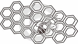 Geometric honeycomb pattern, symbolizing structure and efficiency, vector design Generative AI