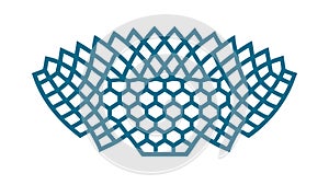 Geometric Honeycomb Pattern Vector. Abstract Mesh Tech Background Element, vector design Generative AI