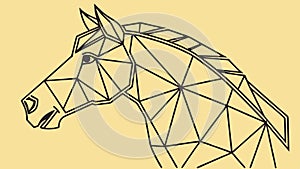 Geometric Horse Head Low Poly Vector Art, vector design Generative AI photo