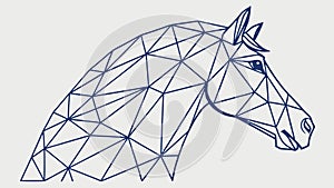 Geometric Horse Head, Polygonal Abstract Animal, vector design Generative AI photo