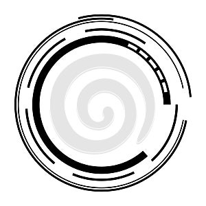 Geometric HUD, sc-fi GUI, UI circular elements. Geometric circle vector