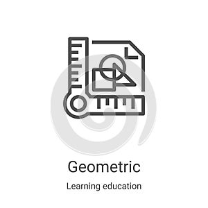 geometric icon vector from learning education collection. Thin line geometric outline icon vector illustration. Linear symbol for