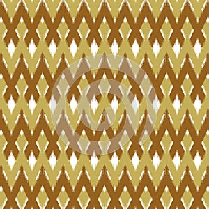 A brown and white geometric ikat pattern