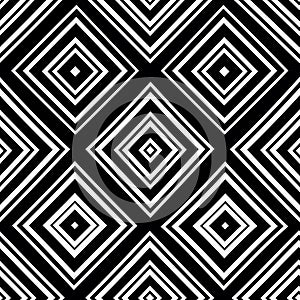 Geometric illusion repeating pattern in black and white