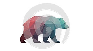 Geometric illustration of a bear composed