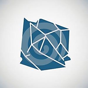 Interconnected blue facets outlined in white the design forms an