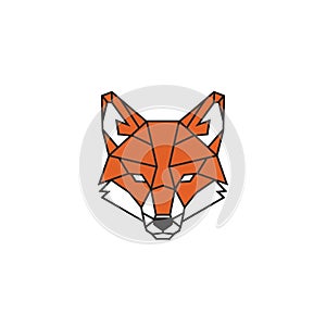 Geometric illustration of a fox head,
