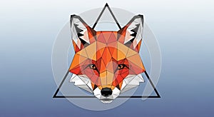 Geometric illustration of a fox's head,